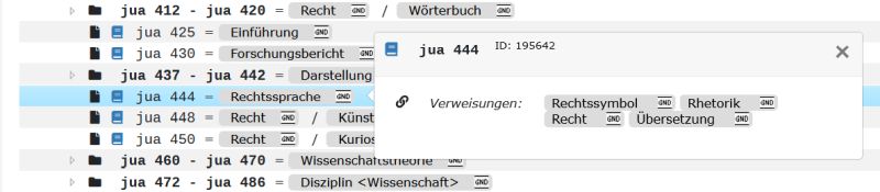 Anzeige der Verweisungen im Tooltip